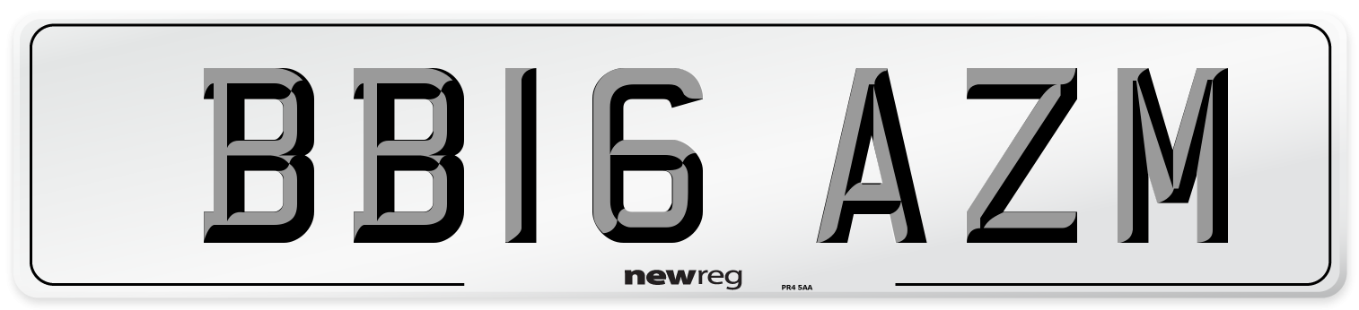 BB16 AZM Number Plate from New Reg